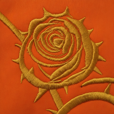 Gold Thorn Rose Embroidery